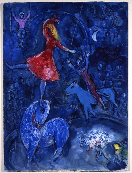 Mais quel cirque! Chagall au pays des cercles en action : Marc Chagall, Sans titre, Cirque 77,4 x 57,5 cm Collection particulière © Adagp, Paris 2011, Chagall ® Crédit photographique François Fernandez